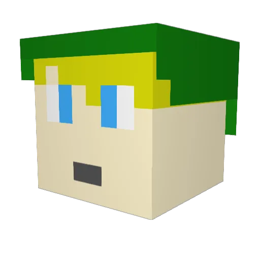 Lamb3rt Minecraft avatar head, 3D render
