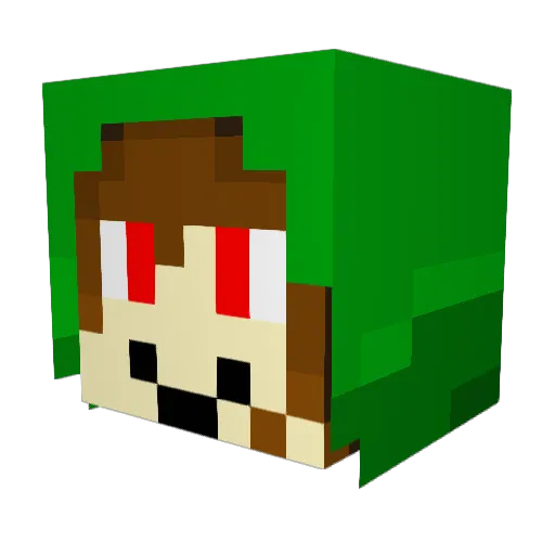 Lambony Minecraft avatar head, 3D render