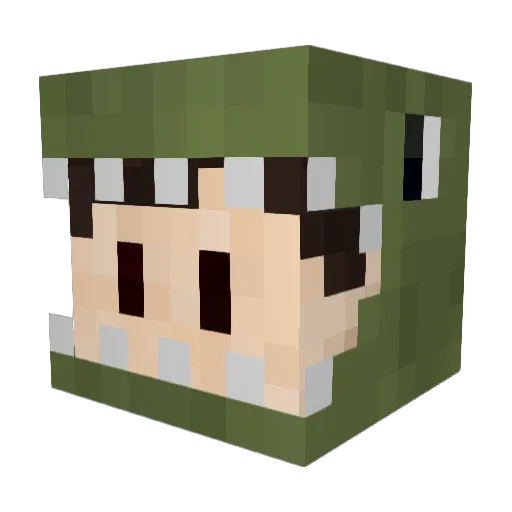 Lambster Minecraft avatar head, 3D render