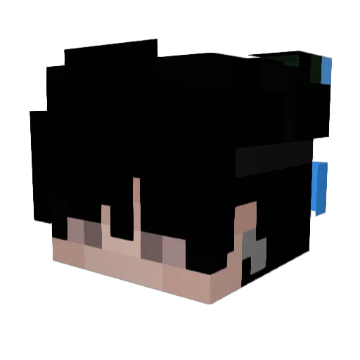 Lameft Minecraft avatar head, 3D render