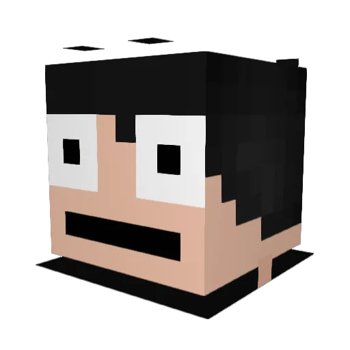 Lamfy Minecraft avatar head, 3D render