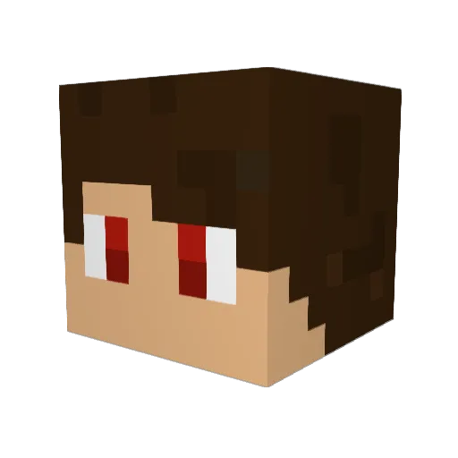 Lammchopp Minecraft avatar head, 3D render