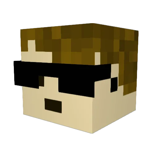 Lampe24 Minecraft avatar head, 3D render