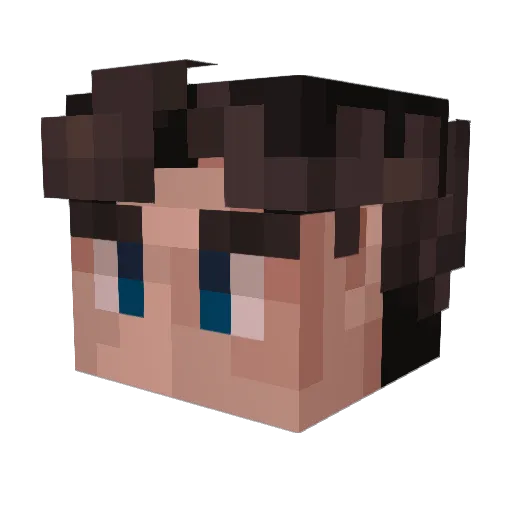 Lampopochka Minecraft avatar head, 3D render
