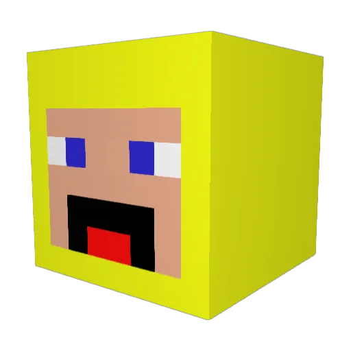 Lamppuxi Minecraft avatar head, 3D render