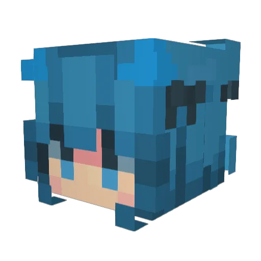 Lamuar Minecraft avatar head, 3D render