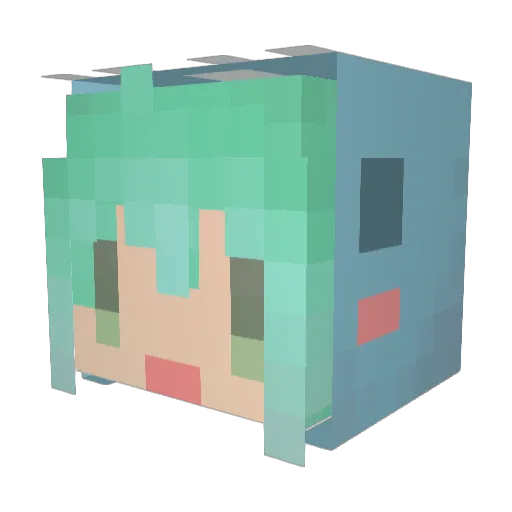 LanKoKo Minecraft avatar head, 3D render