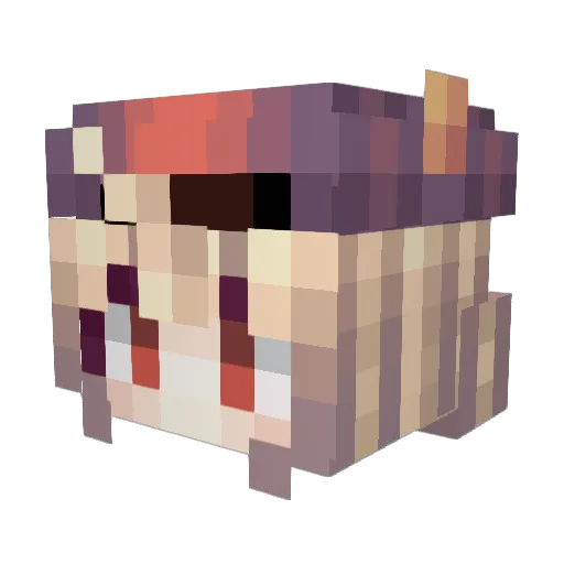Lan_San Minecraft avatar head, 3D render