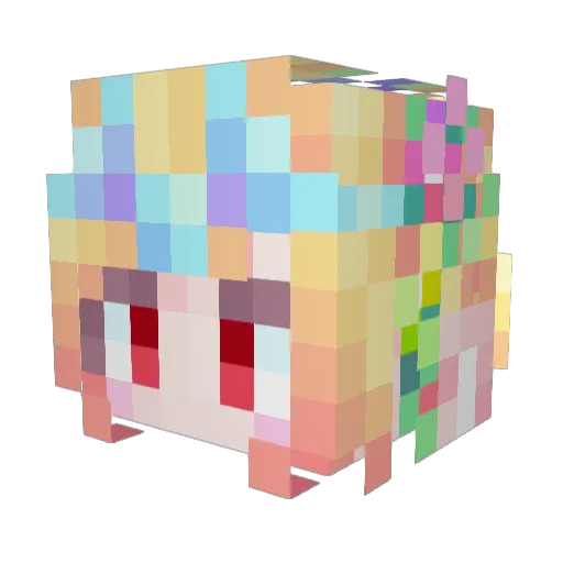 Lan__Jiang Minecraft avatar head, 3D render
