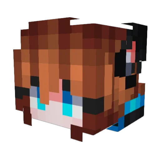 Lan_xing Minecraft avatar head, 3D render