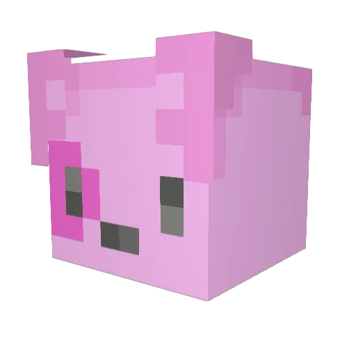 Lana Minecraft avatar head, 3D render