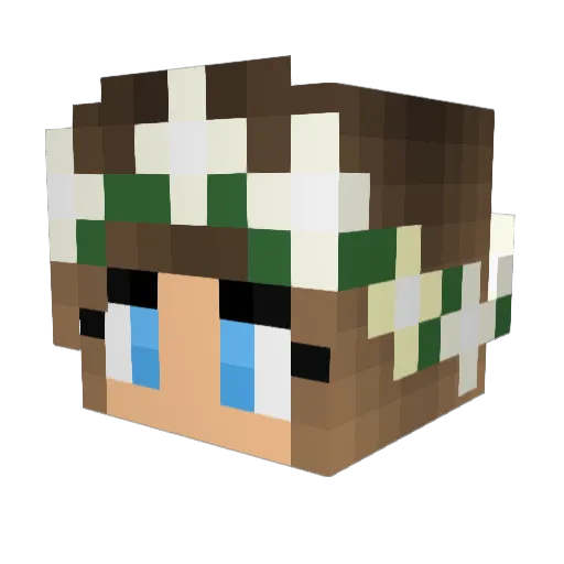 LanaLover Minecraft avatar head, 3D render