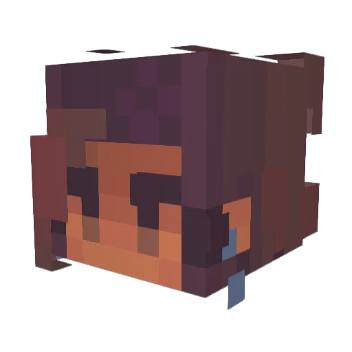 LanaMalu Minecraft avatar head, 3D render