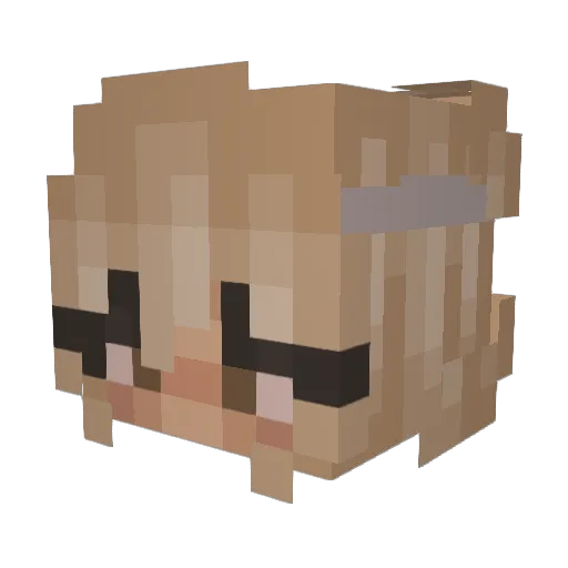 Lanahhh Minecraft avatar head, 3D render
