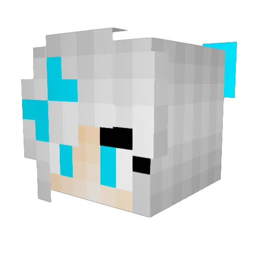 LanangAkira Minecraft avatar head, 3D render