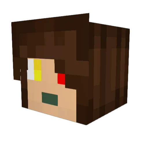 Lananya Minecraft avatar head, 3D render