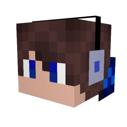 LancerFluff Minecraft avatar head, 3D render