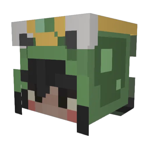 Landaaruwu Minecraft avatar head, 3D render