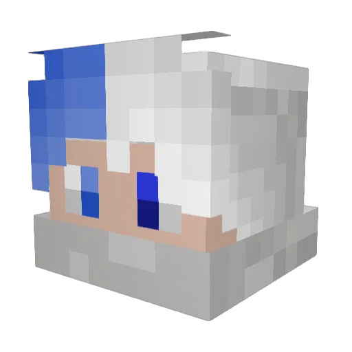 Landax Minecraft avatar head, 3D render