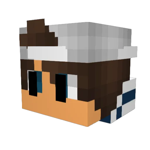 Landlcraft Minecraft avatar head, 3D render