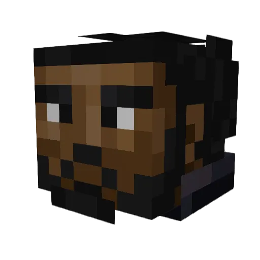 Lando Minecraft avatar head, 3D render
