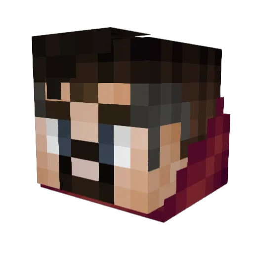 Landomm Minecraft avatar head, 3D render