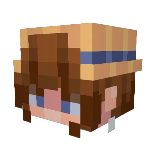 Lanf3n Minecraft avatar head, 3D render