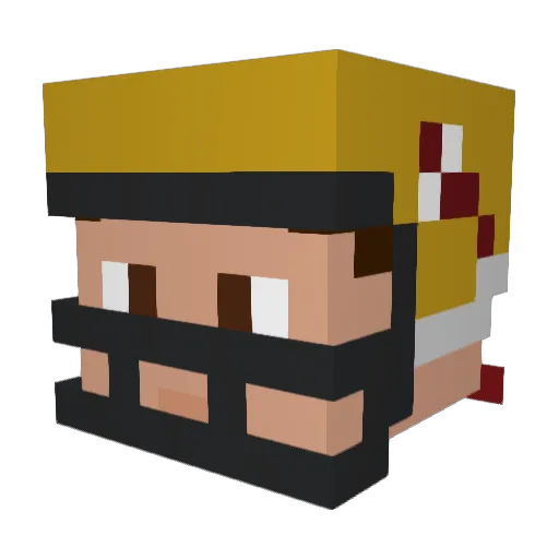 Langchops Minecraft avatar head, 3D render