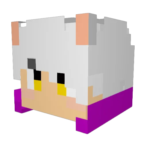Langha Minecraft avatar head, 3D render