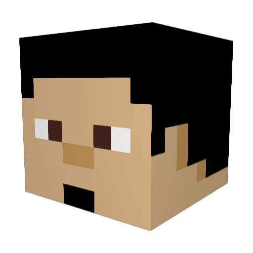 Langive Minecraft avatar head, 3D render