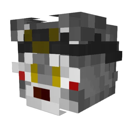 Langraw Minecraft avatar head, 3D render