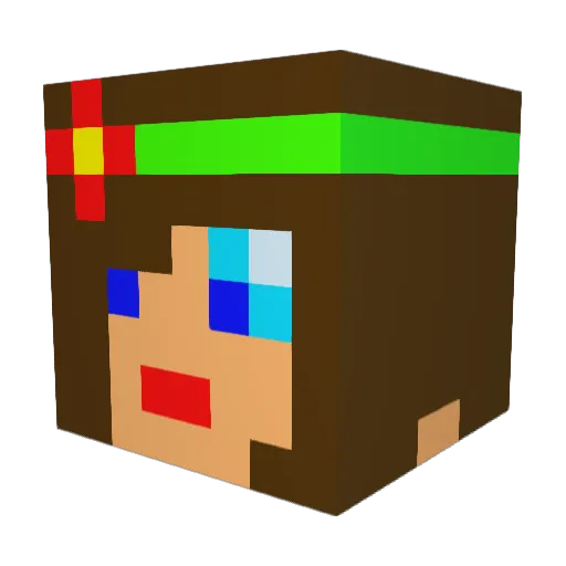 Langthjem Minecraft avatar head, 3D render