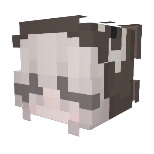 Lanhah Minecraft avatar head, 3D render