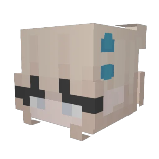 Lanii_k Minecraft avatar head, 3D render