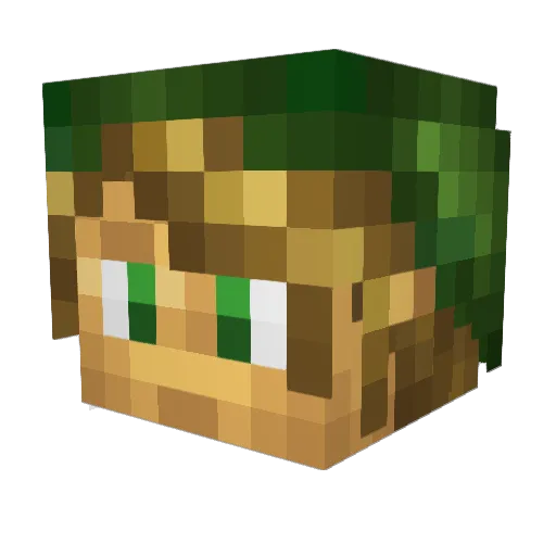 Lankrys Minecraft avatar head, 3D render