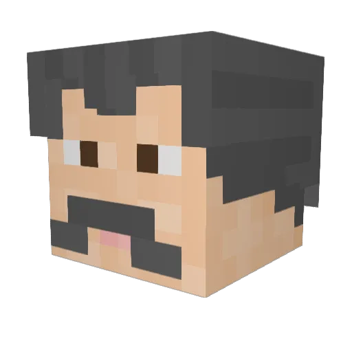 Lannak Minecraft avatar head, 3D render