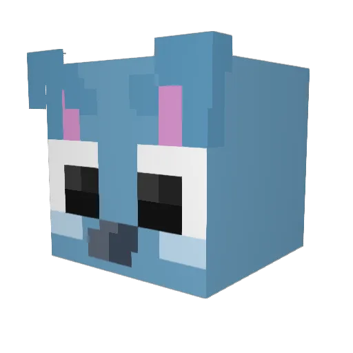 LanniSnowy Minecraft avatar head, 3D render