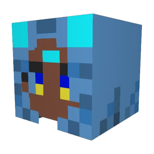 Lanowool Minecraft avatar head, 3D render