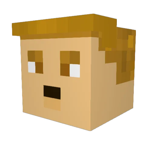 Lanpick Minecraft avatar head, 3D render