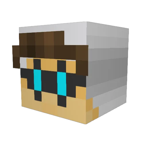 Lansirr Minecraft avatar head, 3D render