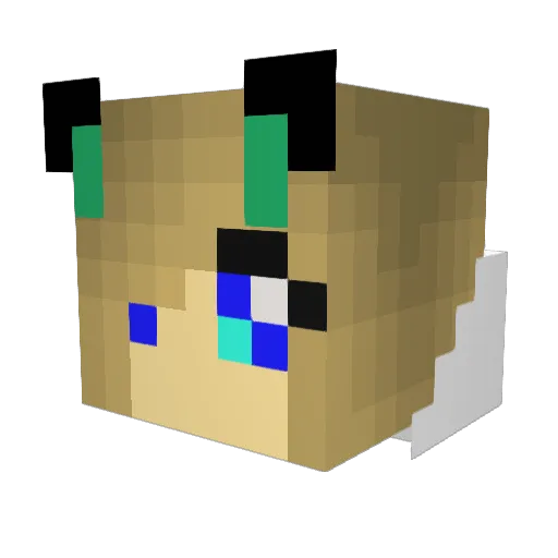 Lansona Minecraft avatar head, 3D render