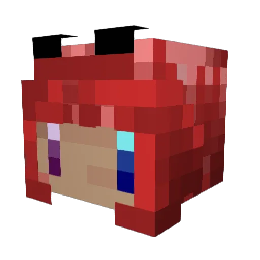 Lanuit Minecraft avatar head, 3D render