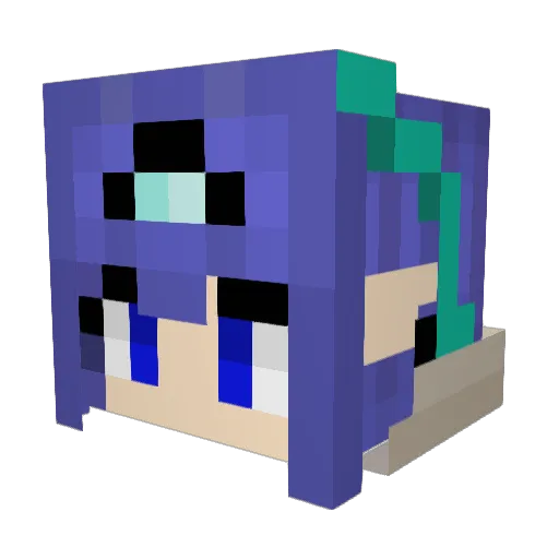 Lanymme Minecraft avatar head, 3D render