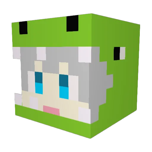 LaoShiDeKe Minecraft avatar head, 3D render