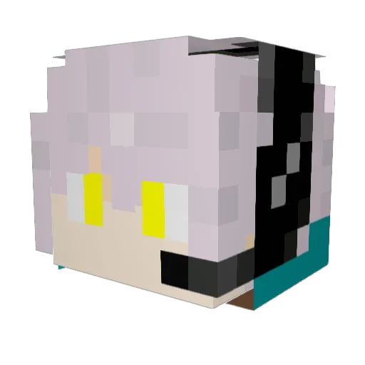 Lao_Gu_du Minecraft avatar head, 3D render