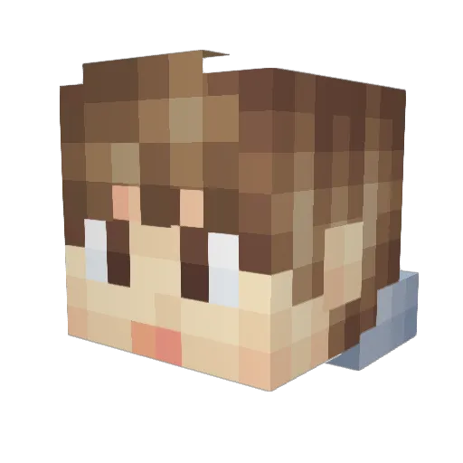 Laojiu Minecraft avatar head, 3D render