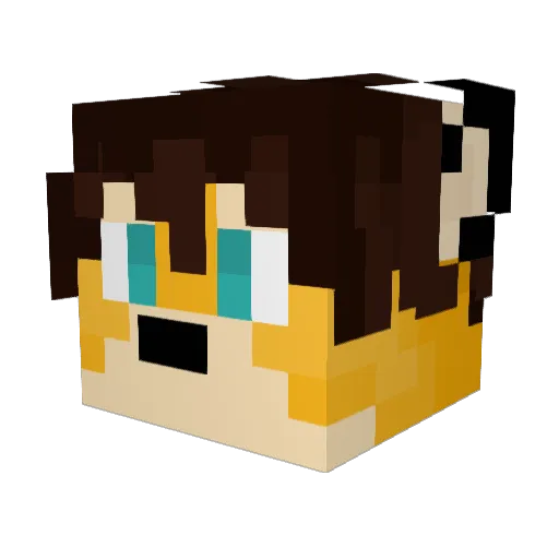 Laolack Minecraft avatar head, 3D render
