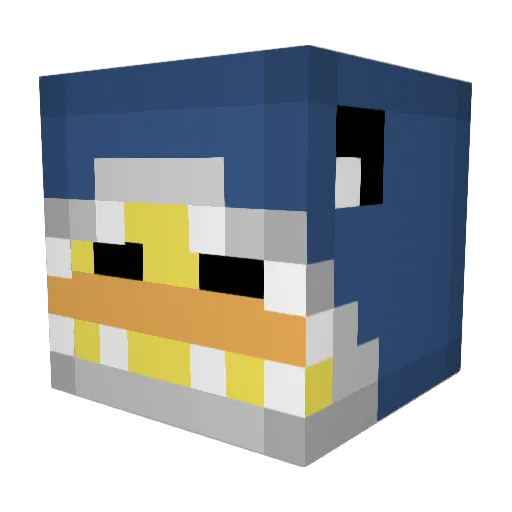 Laosuo Minecraft avatar head, 3D render