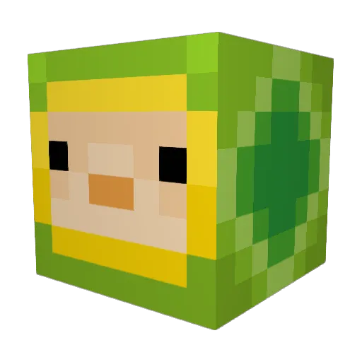 LapTakko Minecraft avatar head, 3D render