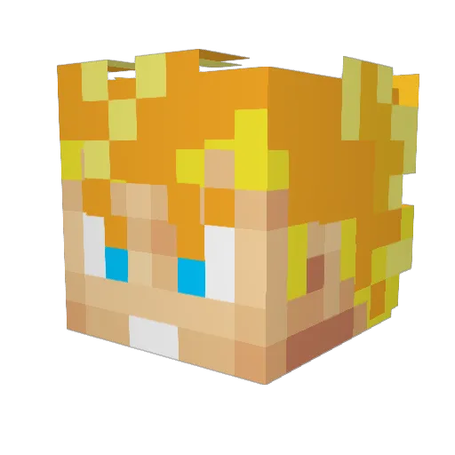 Lapaps Minecraft avatar head, 3D render